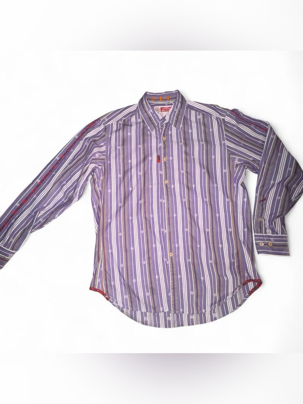 Robert Graham Purple Striped Long Sleeve Button-Down Shirt